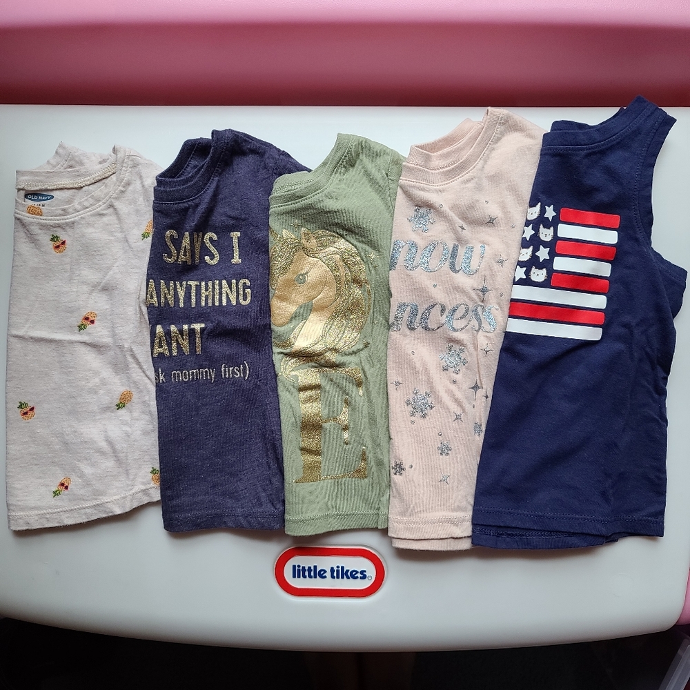 Bundle of 5 shirts 12-18 & 18-24 months